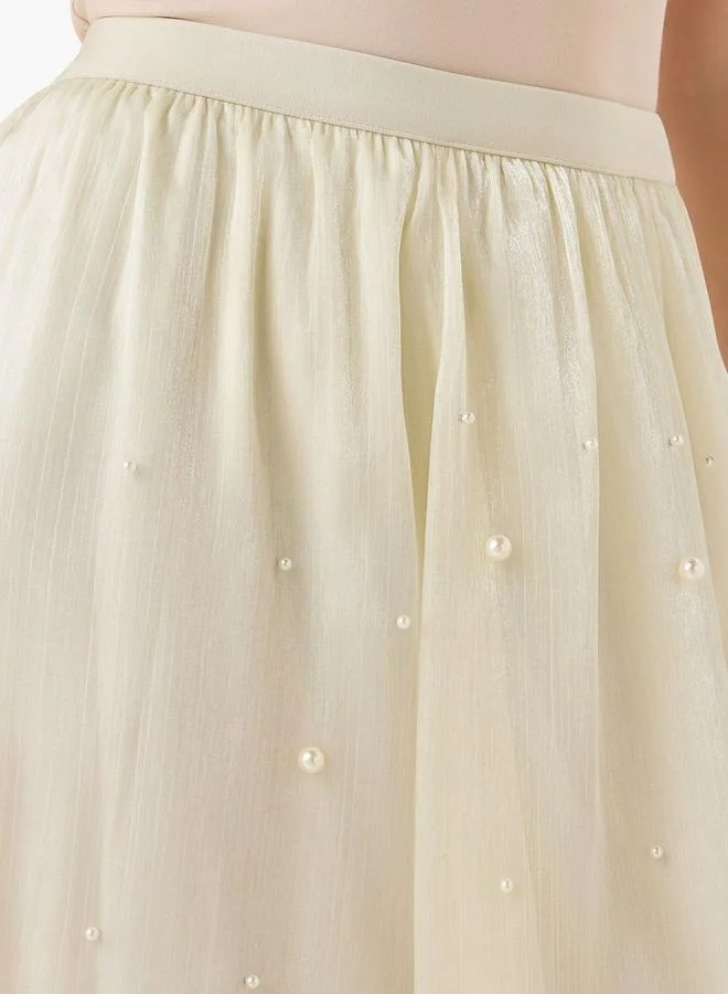 سبلاش فيڤ Midi A-line Skirt with Elasticated Waistband